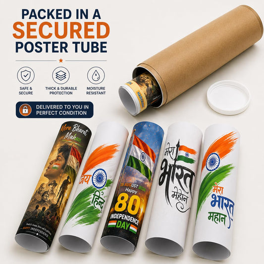 80th Independence Day 2026 Poster Combo A3 HD Wall Decor | Pack of 5